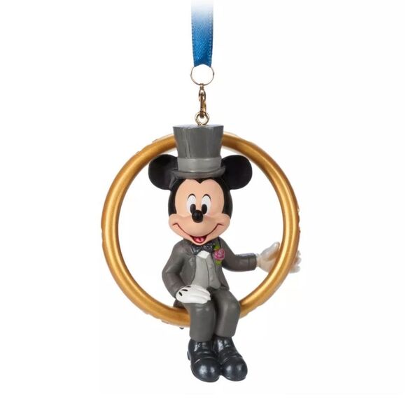 Disney Sketchbook Mickey Mouse Wedding Ring Hanging Ornament - Picture 1 of 11